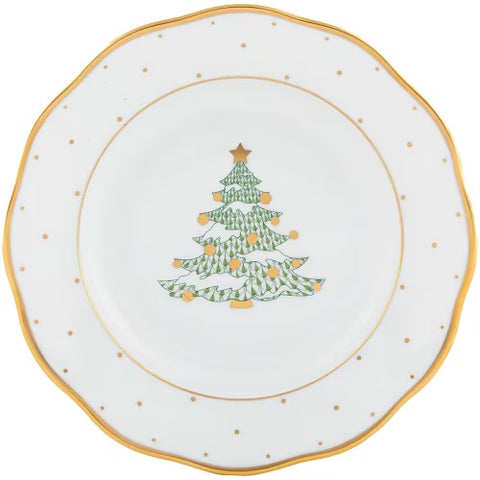 Herend Christmas Dessert Plate, Christmas Tree