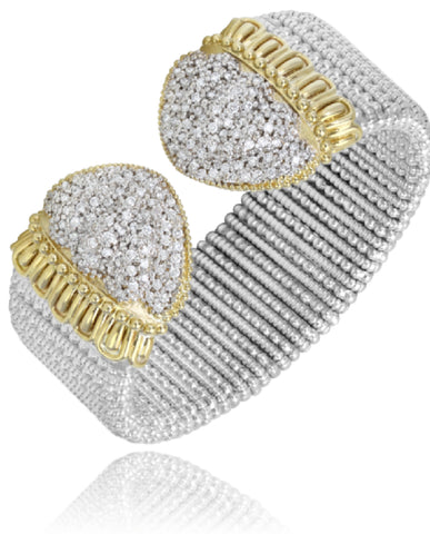 Vahan Pavé Diamond Shell-Tipped Cuff Bracelet