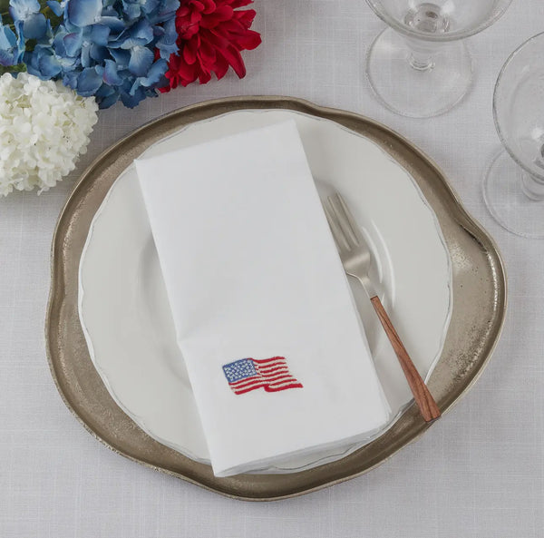 White American Flag Napkin Set of 4