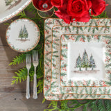 Arte Italica Natale Square Dessert Plate