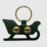 Luxury Leather Holiday Door Chime with Brass Bells