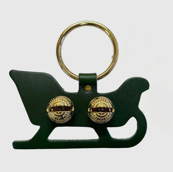 Luxury Leather Holiday Door Chime with Brass Bells