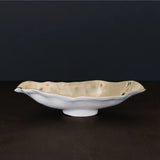 Beatriz Ball THANNI Maia Medium Long Oval Bowl (White and Gold)