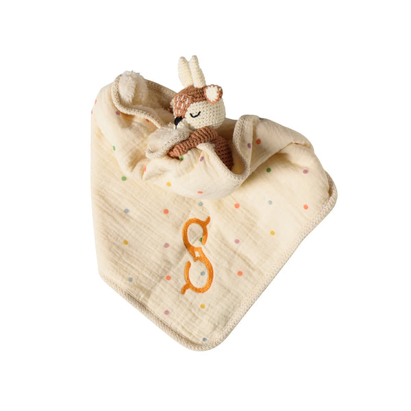 Over The Moon Gift
Deer Lovey with Crocheted Rattle