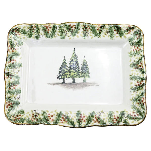 Arte Italica Natale Medium Scalloped Tray