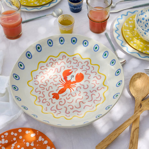 Low Serving Bowl Lobster Summer Bliss