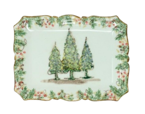 Arte Italica Natale Piccolo Scalloped Tray
