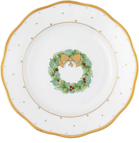 Herend Christmas Dessert Plate, Wreath