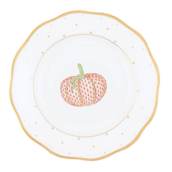Herend Fall Dessert Plate, Pumpkin