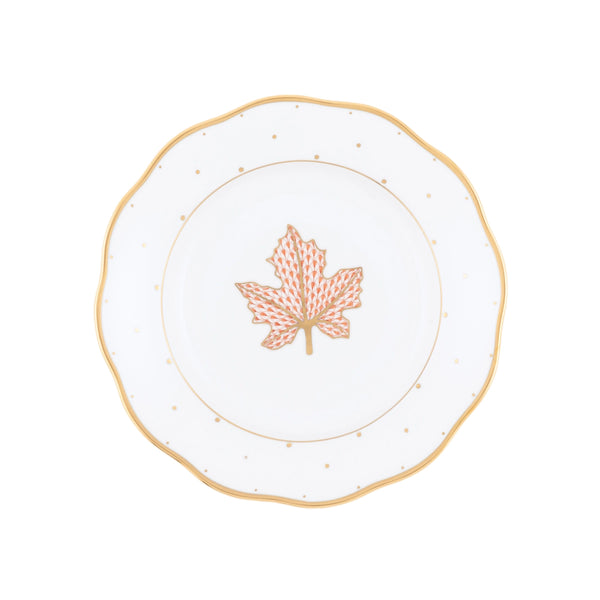 Herend Fall Dessert Plate, Maple Leaf