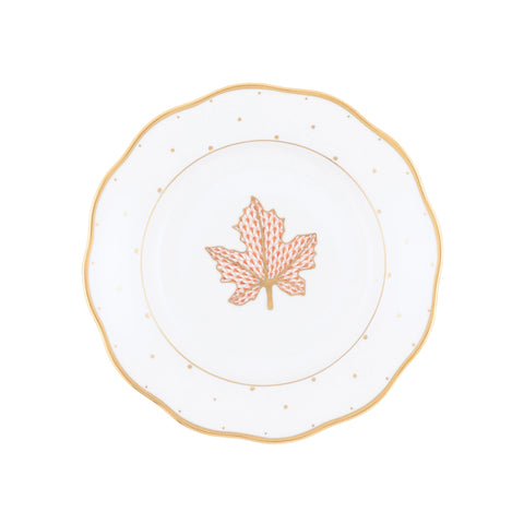 Herend Fall Dessert Plate, Maple Leaf