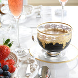Arte Italica Vetro Gold Coffee Cup & Saucer