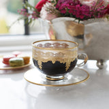 Arte Italica Vetro Gold Coffee Cup & Saucer