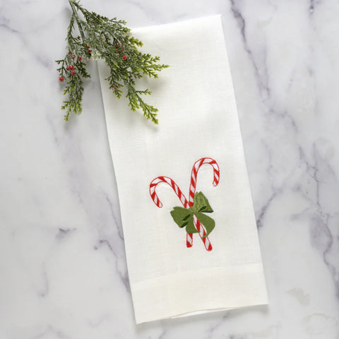 Arte Italica Candy Cane Lane Linen Towel
