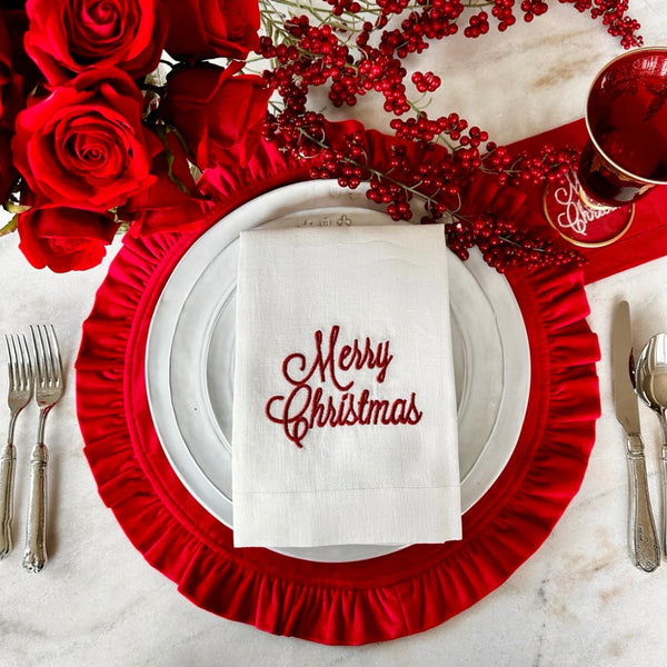 Arte Italica Merry Christmas Tri-Fold Napkin