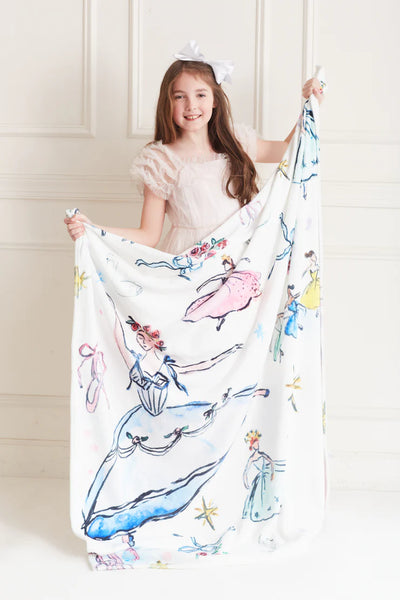 Over The Moon Victorian Ballerina Minky Blanket