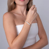 14K Gold and Sterling Silver, Multi-Pavé Diamond Stackable Bracelet | 4MM