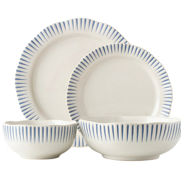 Juliska Sitio Stripe 4 piece Set -Indigo (Original Stripe)