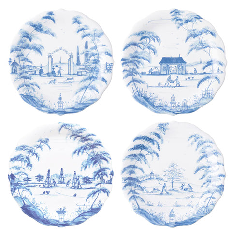 Juliska Country Estate Party Plates Set of 4 - Delft Blue