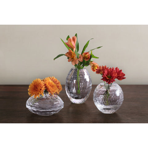 Beatriz Ball GLASS Faceted Clear Bud Vase Set