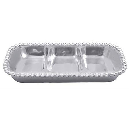 Mariposa Pearled Small 3-Section Server