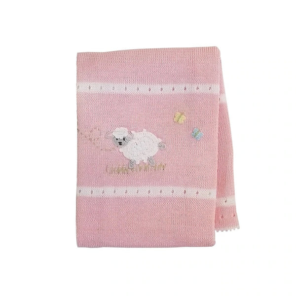 Pink Lamb Baby Blanket