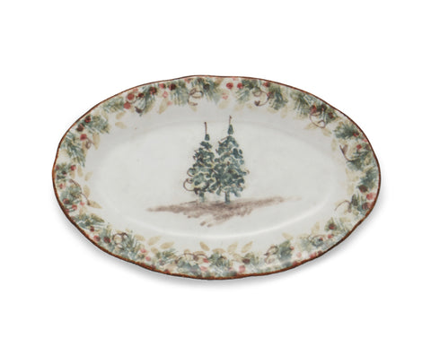 Arte Italica Natale Small Oval Tray