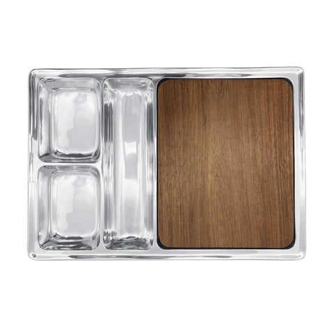 Mariposa Signature Sectional Cheese Board with Dark Wood Insert