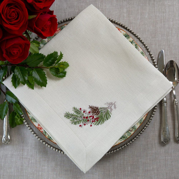 Arte Italica Natale Sprig Napkin