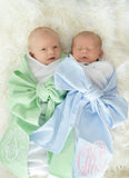 Seersucker Bow Swaddle
