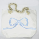 Over The Moon Blue Bow Tote