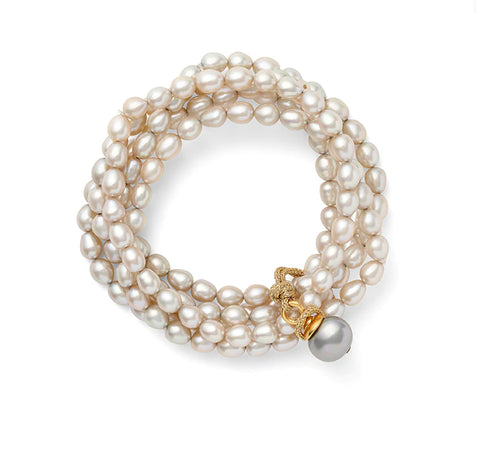 Shimmer Pearl Stretch Bracelet Set