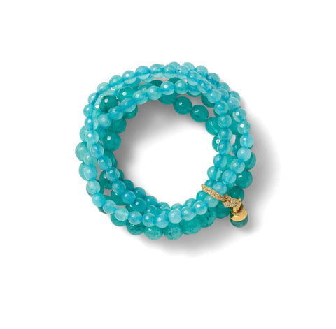 Blue Quartz Stretch Bracelet Set
