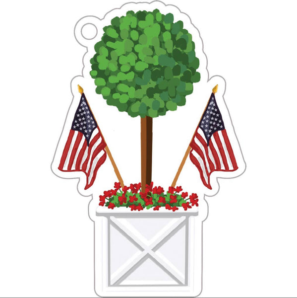 Patriotic Topiary Tree Die-Cut Tags