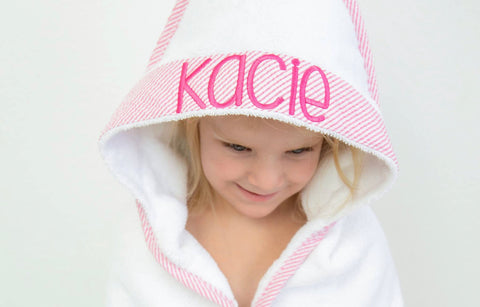 Seersucker Trim Hooded Towel