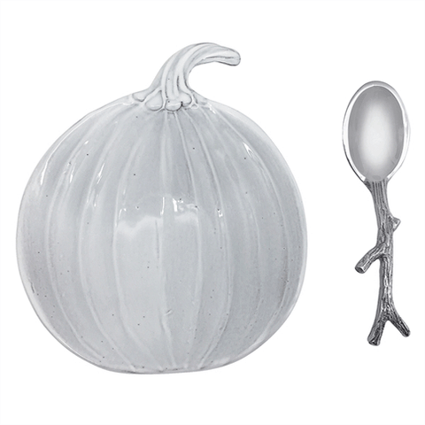 Mariposa Ceramic Canapé Dish with Spoon